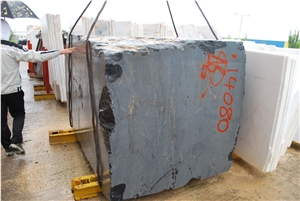 Evenos (Edessa) Pure Black Marble Blocks Greece