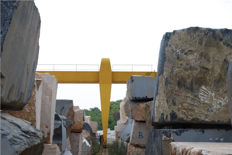 Evenos (Edessa) Pure Black Marble Blocks Greece