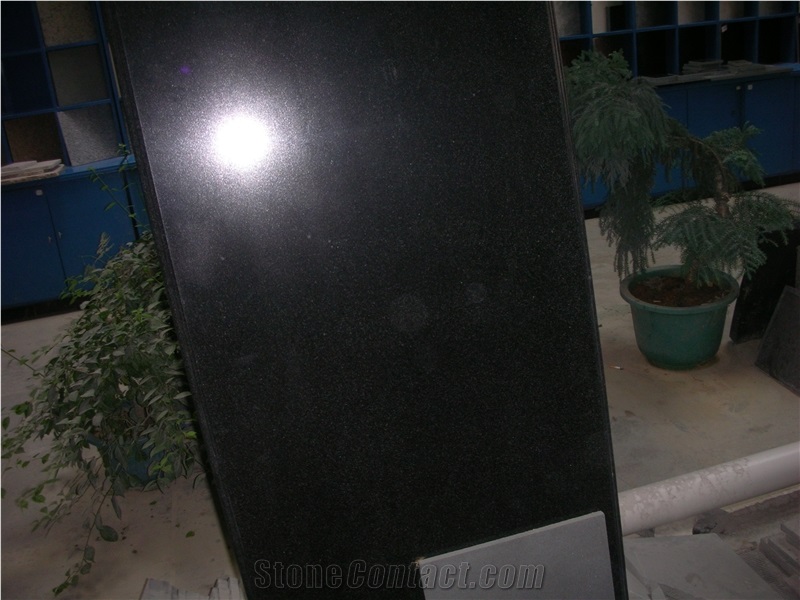 Mongolia Black Granite Tiles, Black Basalt Cut to Size Tiles