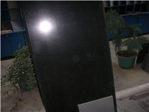 Mongolia Black Granite Tiles, Black Basalt Cut to Size Tiles