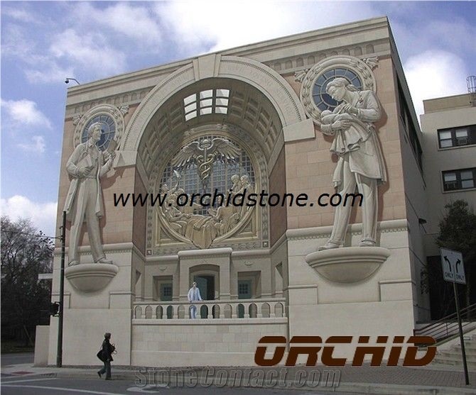 Carved Marble Door Sills & Window Sills, Beige Marble Gates & Fence