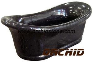 Carved Natural Marble Bathtubs Surround, Black Marble Bathtubs