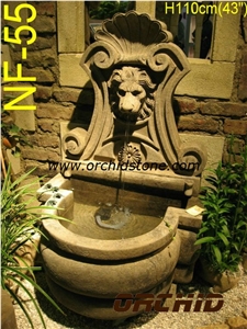 Carved Natural Marble Wall Fountain, Beige Marble Fountain Carved Natural Marble Wall Fountain, Beige Marble Fountain
