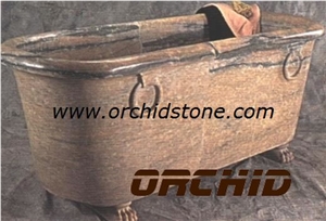 Hand Carved Carved Beige Marble Bath Tub, Beige Marble Bath Tubs