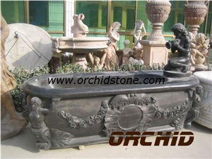 Hand Carved Stone Bathtub, Black Marble Bathtubs Hand Carved Stone Bathtub, Black Marble Bathtubs