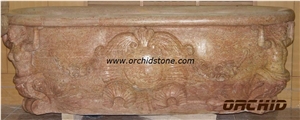 Sculptured Marble Bathtub, Beige Marble Bathtubs
