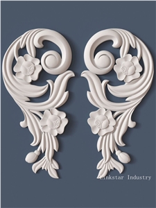 White Quartzite Wall Relief, 3d Decor Stone Engravings Indoor Wall Relief