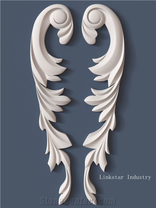 White Quartzite Wall Relief, 3d Decor Stone Faux Relievos
