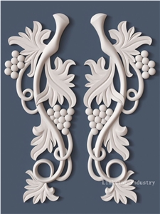 White Quartzite Wall Relief, 3d Decor Stone Internal Wall Relief