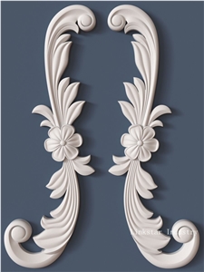 White Quartzite Wall Relief, 3d Decorative Stone Wall Relieve