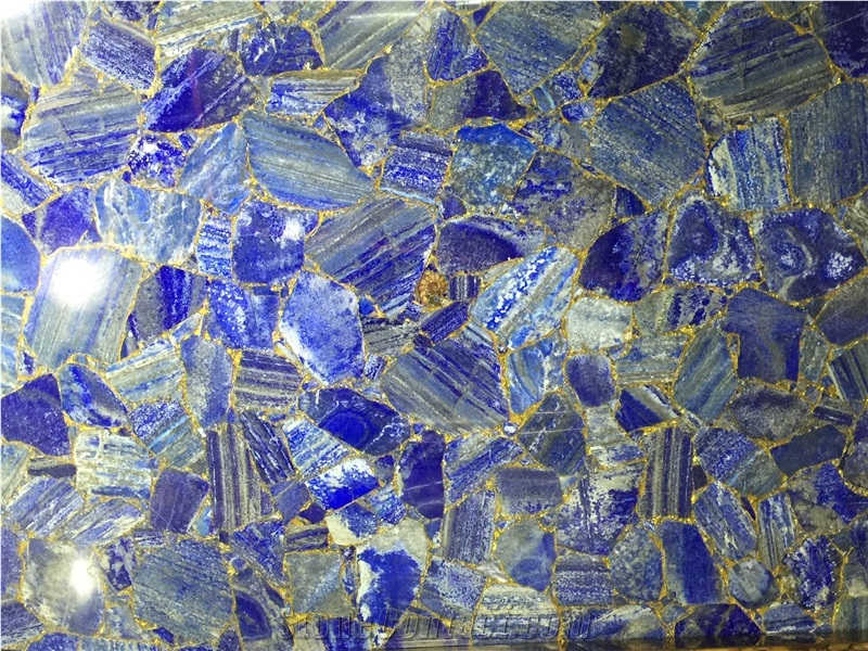 Amethyst Magic Blue Gem Stone Slabs & Tiles,Semi Precious Wall Covering/Interior Decoration for Kitchen/Background/Counter Top