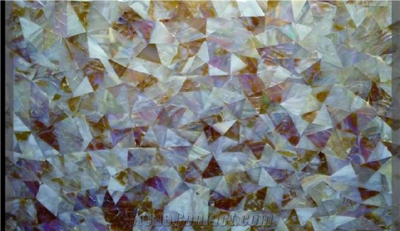 River Shell Gem Stone/Semi Precious Stone Slabs & Tiles,Beige Translucent Semiprecious Stone Panel