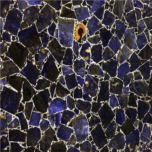 Sodalite Blue Jasper Backlit Gem Stone Slabs&Tiles,Blue semi precious stone wall panel,Blue Semi Precious Wall Covering/Interior Decoration for Kitchen
