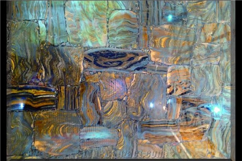 Tiger Eyes Gem Stone,Semi Precious Stone Slabs & Tiles,Yellow Semi Precious Wall Panel,Indoor Decor Wall Covering/Interior Decoration for Kitchen
