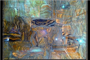 Tiger Eyes Gem Stone,Semi Precious Stone Slabs & Tiles,Yellow Semi Precious Wall Panel,Indoor Decor Wall Covering/Interior Decoration for Kitchen