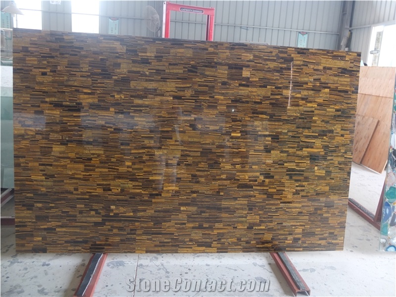 Yellow Tiger Eyes Gem Stone Slabs&Tiles,Yellow Semi Precious Slabs&Tiles Wall Covering/Interior Decoration for Kitchen/Background