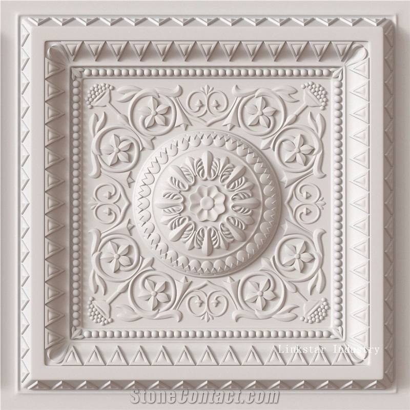3d Decorative Stone Modern Wall Reliefs Panels, White Quartzite Wall Reliefs