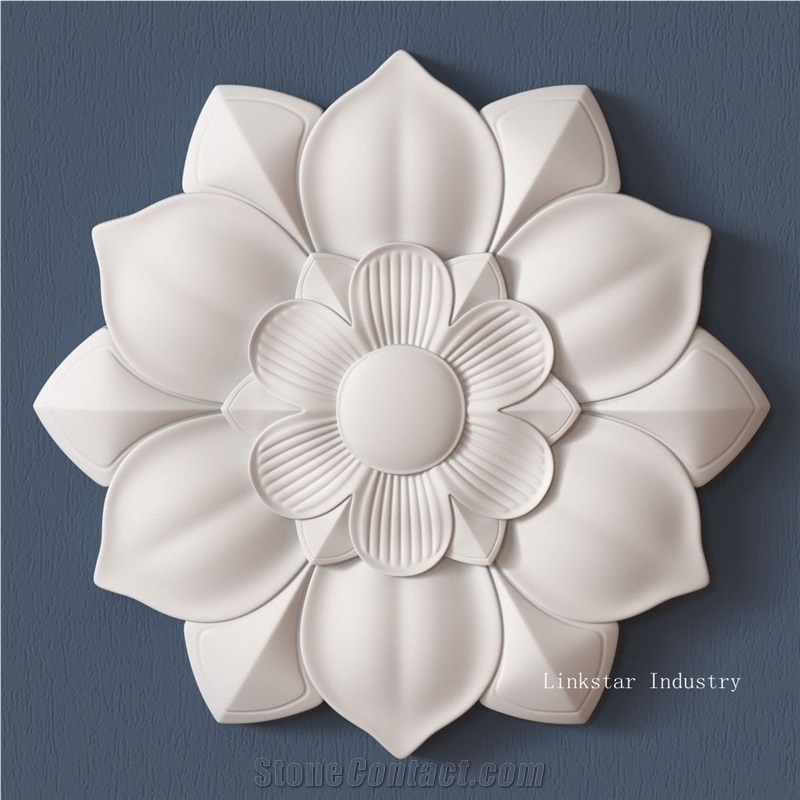 3d Stone Interior Feature Walls Relief Design, White Quartzite Relief Design