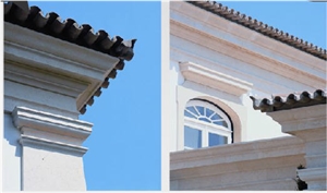 Moka Cream Limestone Building Ornaments, Beige Limestone Portugal Building Walling