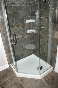 Sicilia Grey Limestone Bathroom Design, Shower Wall and Floor Application