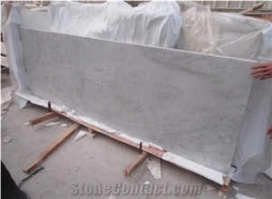 Bianco Carrara White Marble Polished Countertop, Vanity Top with Beveled Edge, Italy Cheap White Marble Countertops Kitchen Bathroom Decoration, Worktops, Bar Tops