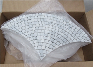 Carrara Marble Mosaic Tile Shell Mosaic Pattern, Bianco Carrara White Marble Mosaic