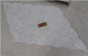 Carrara Marble Mosaic Tile Shell Mosaic Pattern, Bianco Carrara White Marble Mosaic