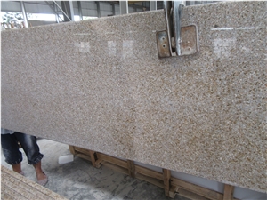 G682 Rustic Yellow Granite Polished Countertop with Round Edge, China Sunset Gold Granite Kitchen Countertop