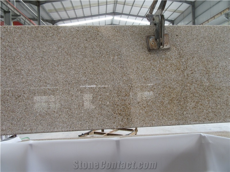 G682 Rustic Yellow Granite Polished Countertop with Round Edge, China Sunset Gold Granite Kitchen Countertop