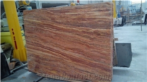 Iran Cheap Brown Red Travertine Polished Big Flag Slabs, Tiles for Wall, Floor Covering, Natural Building Stone Filled Holes for Decoration, Hotel Lobby, Bathroom, Toilet Use, Stone with Veins Pattern
