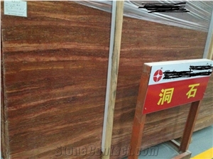 Iran Cheap Brown Red Travertine Polished Big Flag Slabs, Tiles for Wall, Floor Covering, Natural Building Stone Filled Holes for Decoration, Hotel Lobby, Bathroom, Toilet Use, Stone with Veins Pattern