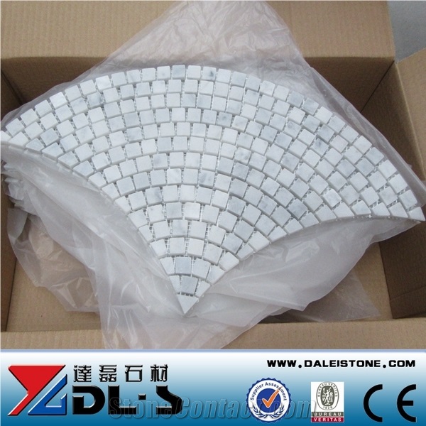Shell Mosaic Tile Carrara White Marble Shell Mosaic