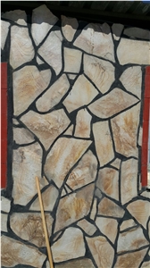 Yellow Slate for Flagstone Wall, Beige Slate Turkey Flagstone