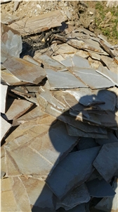 Yellow Slate for Flagstone Wall, Beige Slate Turkey Flagstone