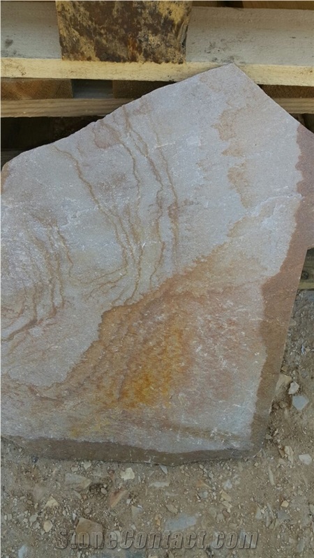 Yellow Slate for Flagstone Wall, Beige Slate Turkey Flagstone