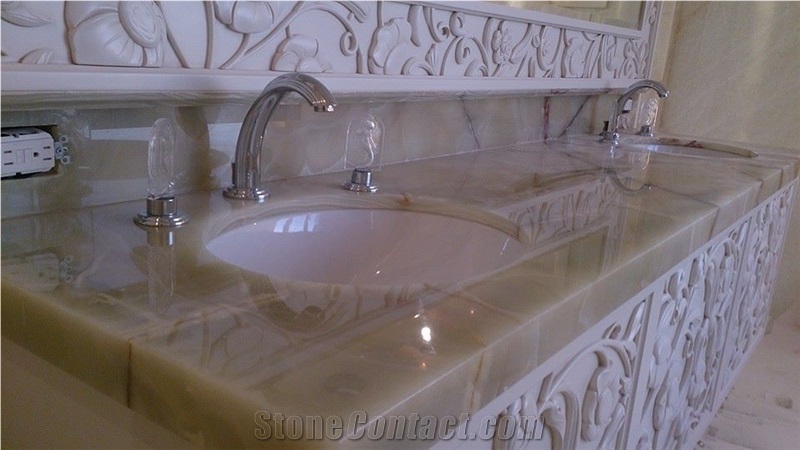 Light Green Onyx Bathroom Top