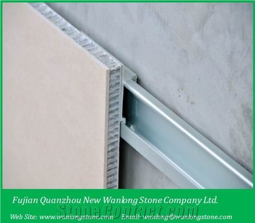 Mocha Creme Limestone Honeycomb Panels for Curtain Wall Cladding