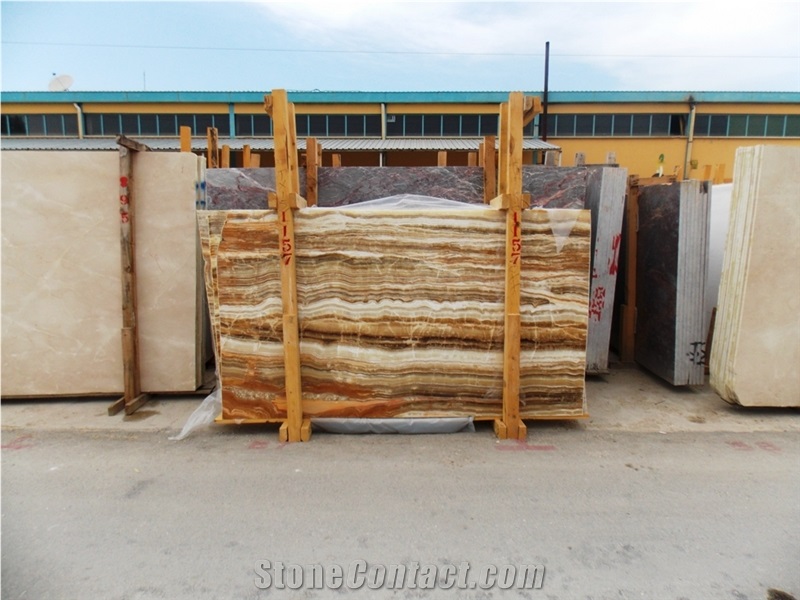 Golden Vein Onyx(Honey Onyx Vein Cut) Tiles & Slabs, Yellow Onyx Tiles & Slabs