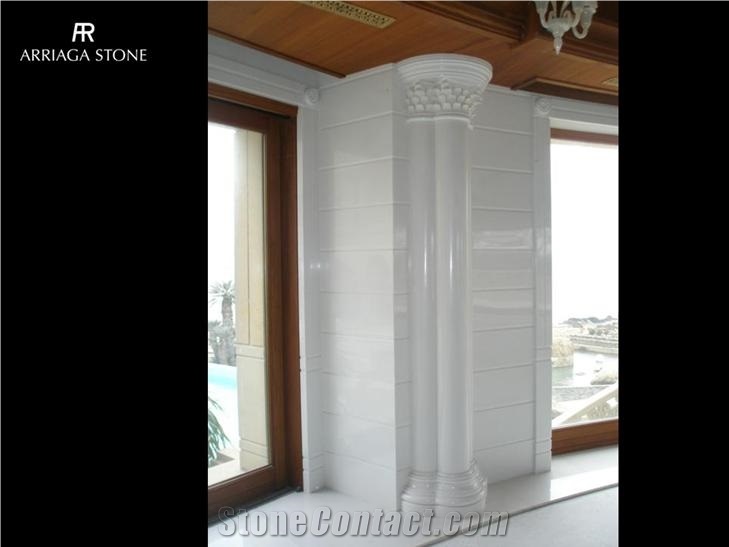 White Marble Spain Columns, Capitals, Corinthian