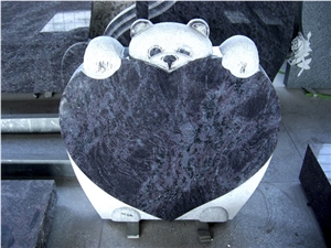 Black Granite Cute Bear Monuments,England Style Bear Engraved Tombstone,Pet Monuments Tombstone,Gravestone Headstone,Cheap Upright Monuments