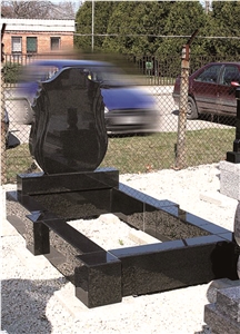 Selfdesigned Black&Grey Polished Granite Monuments,Engrave