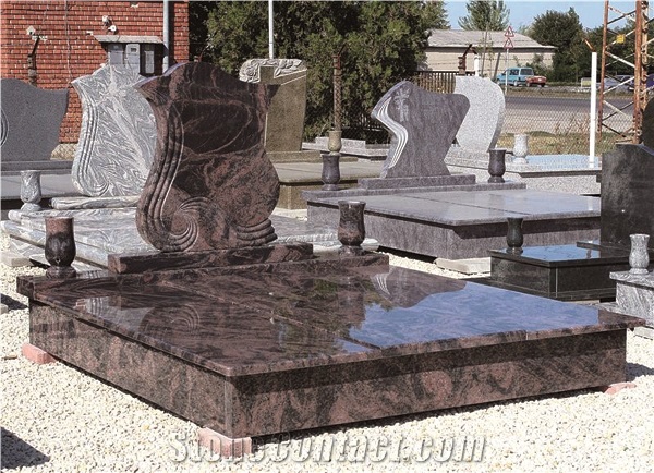 Cheap European Style Red Granite Hungary Tombstone,Polished