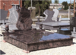 Cheap European Style Red Granite Hungary Tombstone,Polished
