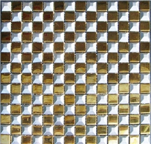 Golden Manmade Stone Mosaic Pattern,Cheap Mosaic Polished Pattern,Cystal Walling Tiles