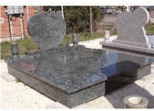 Dark Grey Polished Double&Family Tombstone