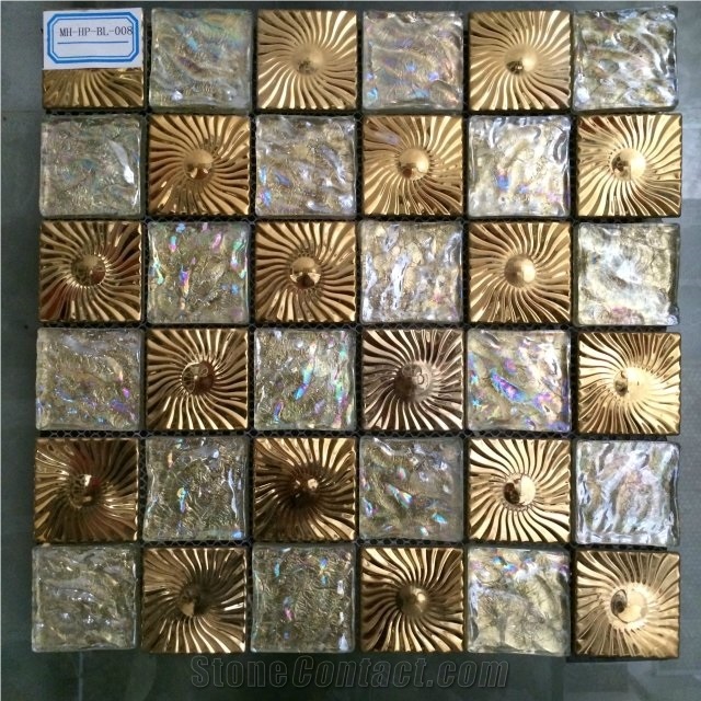 Interior Stone,Golden Manmade Stone Floor Mosaic,Chinese Own Factory,Floor Mosaic,Walling Mosaic Tile