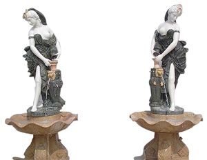 Multicolor Granite Lady Engraving Stone,Own Factory Sculptured Yound Lady Human Beings,Cheap Watering Featured Garden Deocration