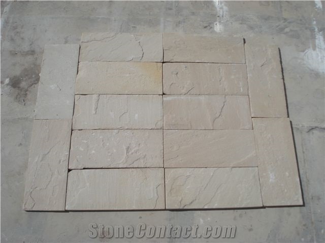 Dholpur Beige Sandstone Pavin Tiles, Indian Beige Sandstone Patio Pavers