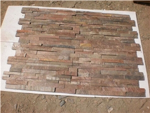 Indian Copper Slate Ledge Stone, Copper Quartzite Wall Cladding