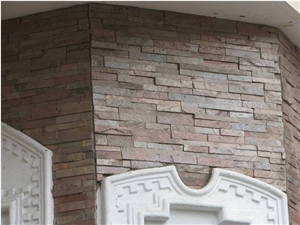 Indian Copper Slate Ledge Stone, Copper Quartzite Wall Cladding